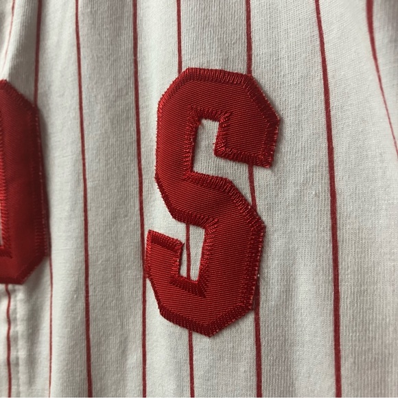 Vintage Starter Cincinnati Reds Pinstripe Baseball Jersey Genuine MLB Size XL - Picture 3 of 7